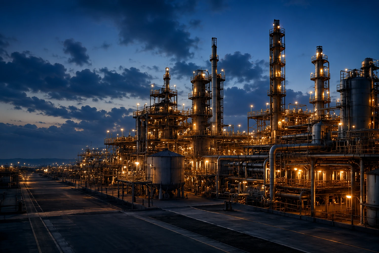 Industrial oil and gas facility